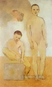 two boys singing Painting - Two Youths 1905 Pablo Picasso